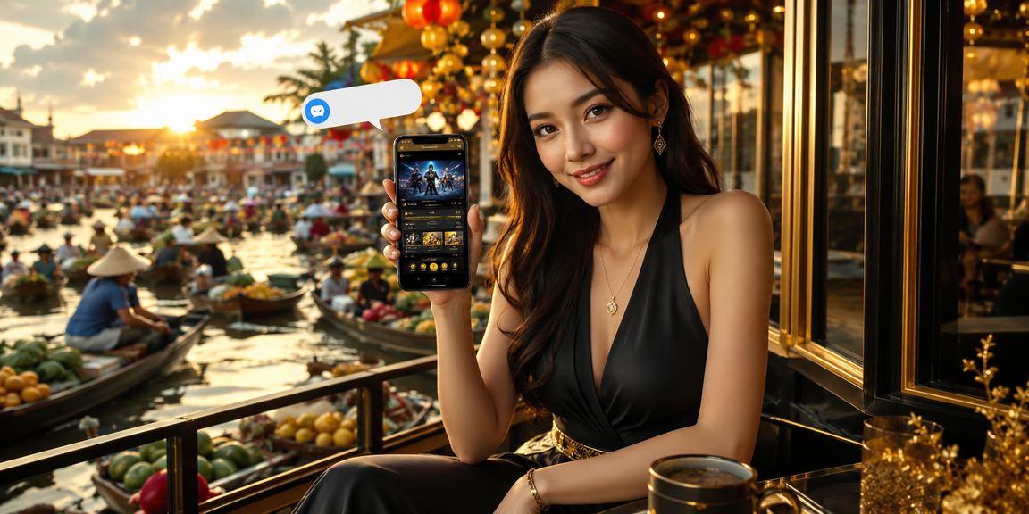 Người chơi tại Cần Thơ đang sử dụng điện thoại để chơi slot game với đồ họa đẹp