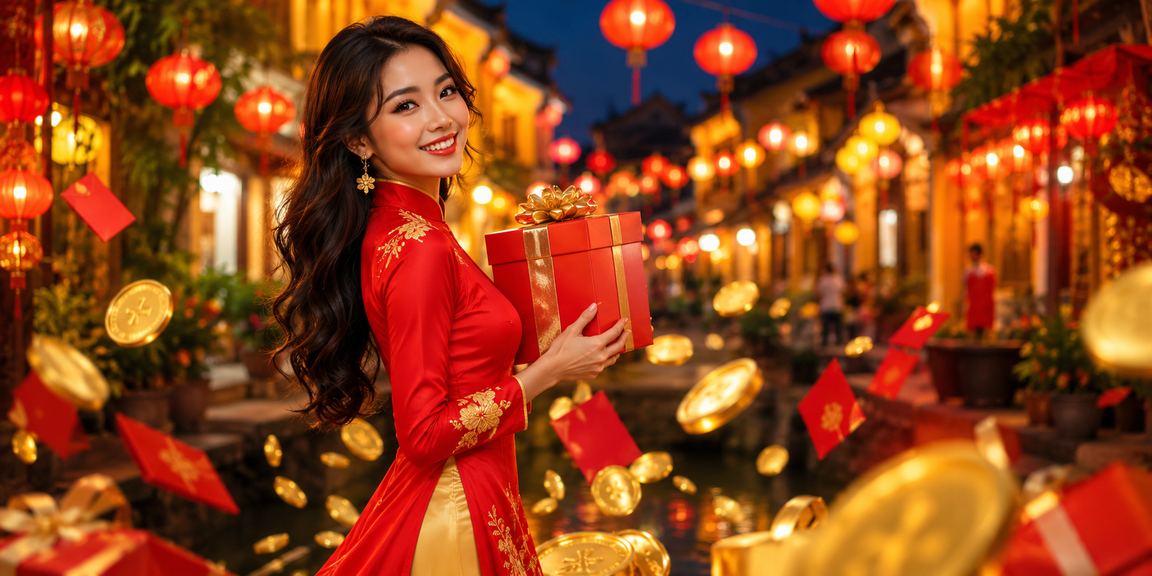 Phong cảnh Hội An về đêm với đèn lồng và người chơi casino online